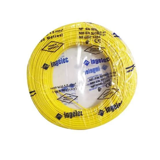 Sélection INGELEC disponible Fil électrique rigide H07 V-U 1.5 mm² — Couronne 100m — INGELEC